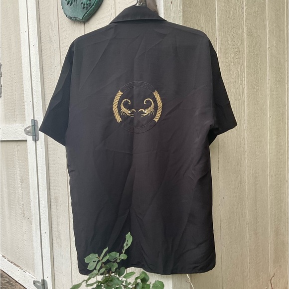 Vintage Daneli Gold Scorpions & Rhinestones Western Wear Button Down Shirt! - Picture 7 of 11